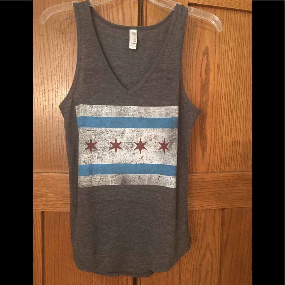 BELLA Tank Top gray Red White Blue Patriotic
